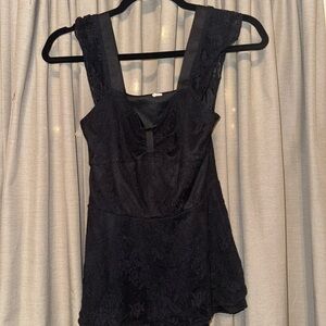 Black Lace Sleeveless Top